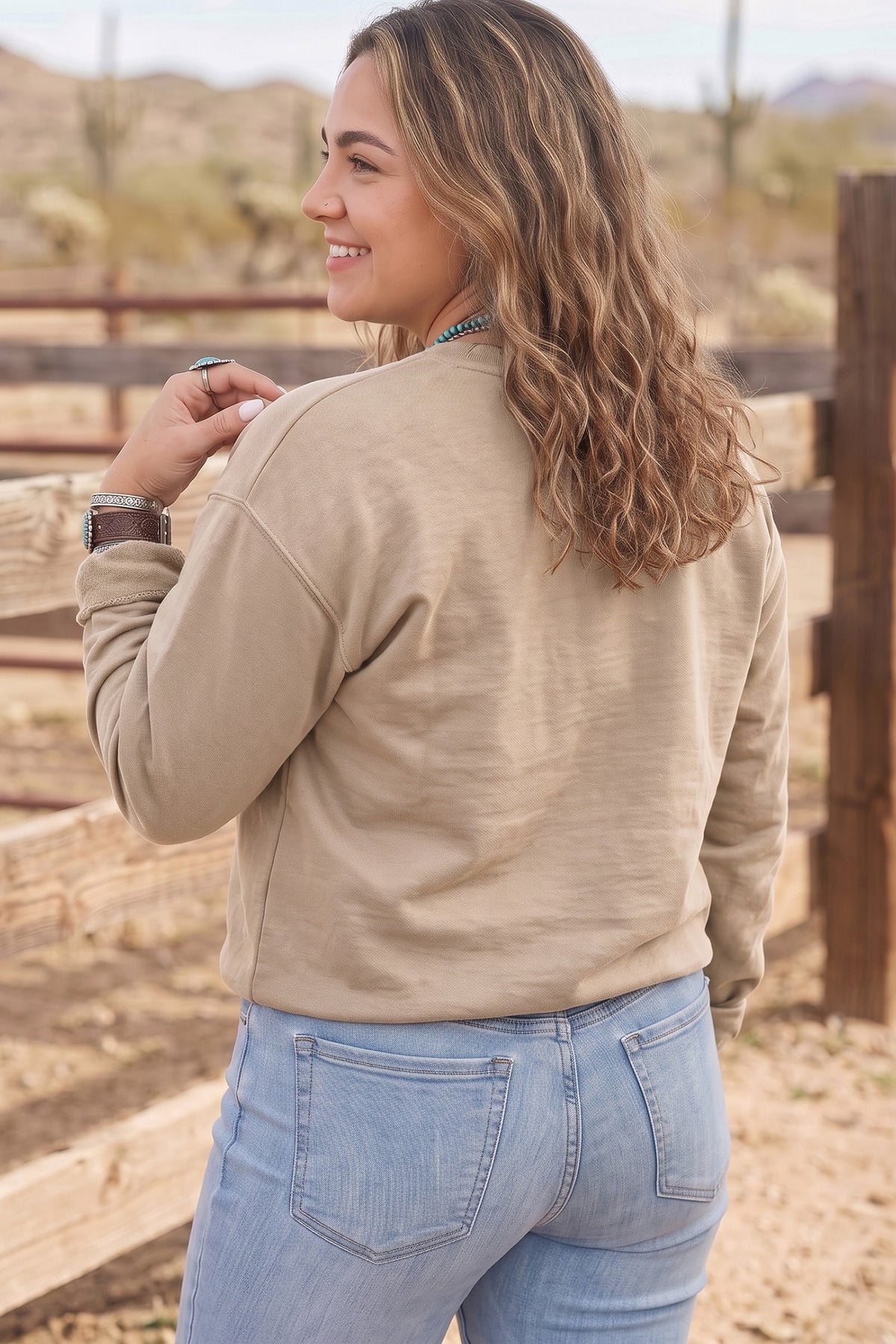 Fiery Red PRAY Letter Patchwork Round Neck Long Sleeve Plus Size Sweatshirt