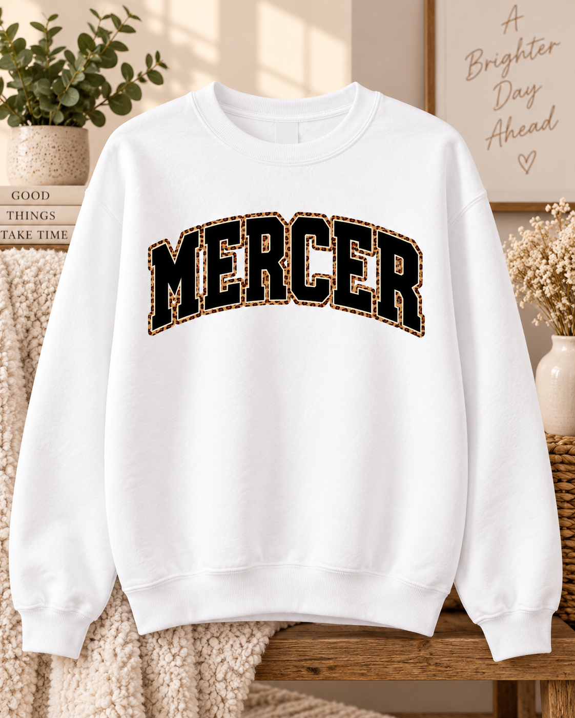 Leopard Print Lettered Shirts