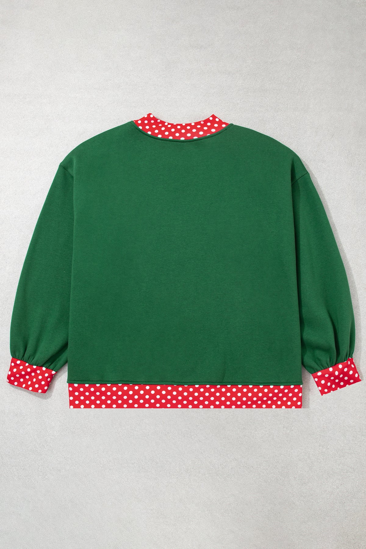 Brown Polka Dot Patchwork Round Neck Plus Size Sweatshirt