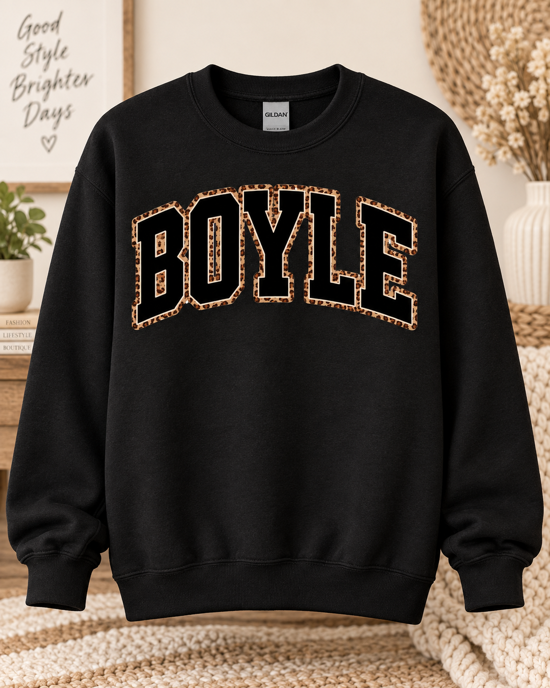 Leopard Print Lettered Shirts