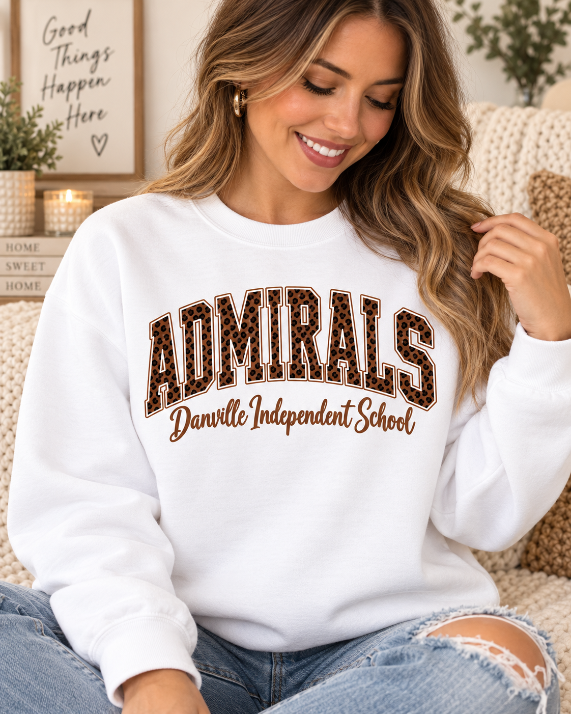 Leopard Print Lettered Shirts