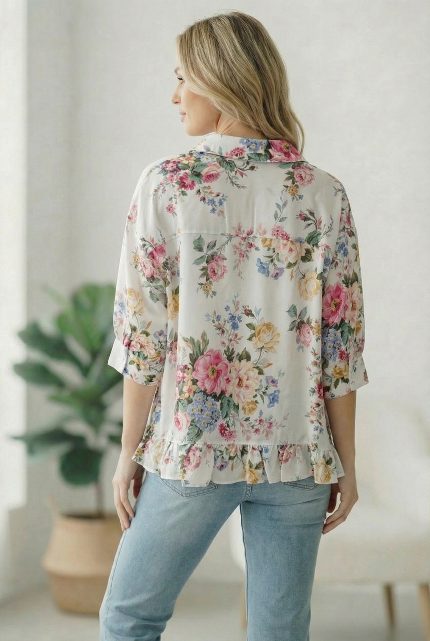 Home for the Weekend Floral Peplum Blouse
