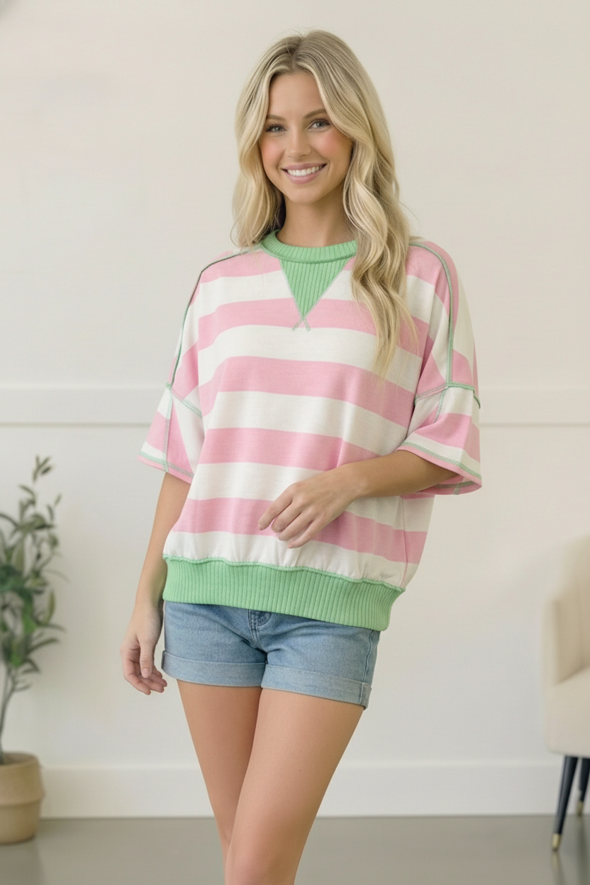 Pink Sugar Rush Colorblock Tee