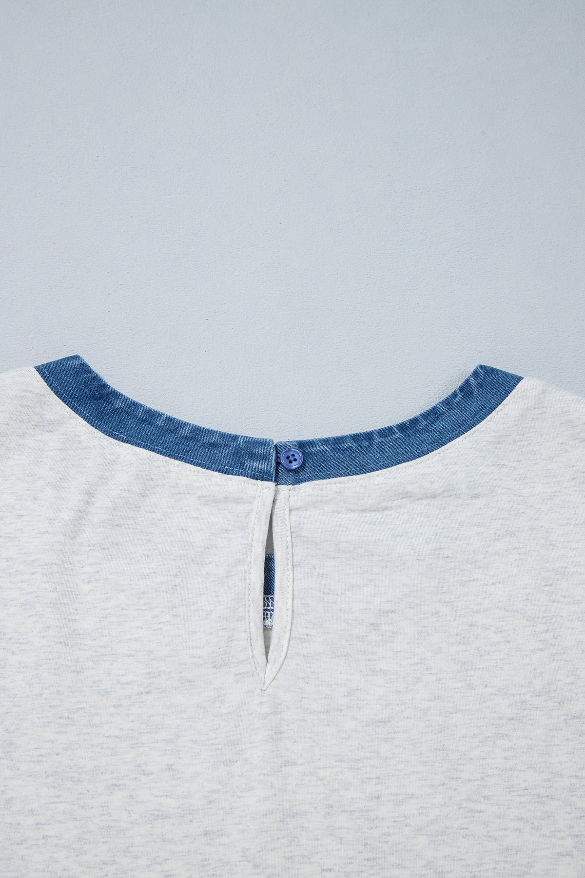 Gray Plus Size Colorblock Detail Round Neck Long Sleeve Top